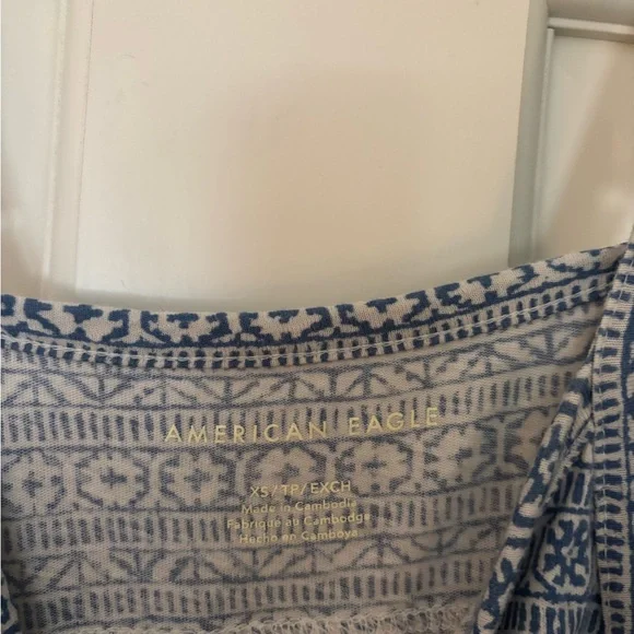 American Eagle Outfitters Blue and White Patterned Camisole - Picture 3 of 3